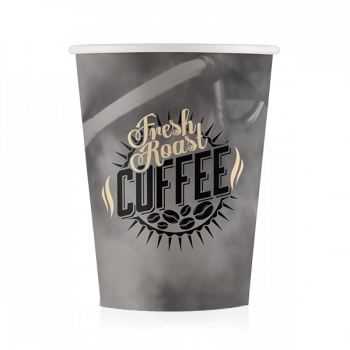 Стаканчик бумажный Fresh с печатью, серый 175 мл